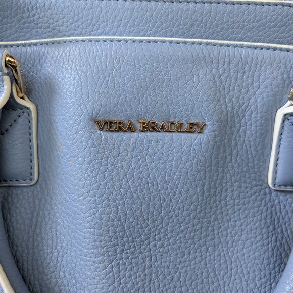 Beautiful Vera Bradley light blue leather bag purse - Picture 3 of 6